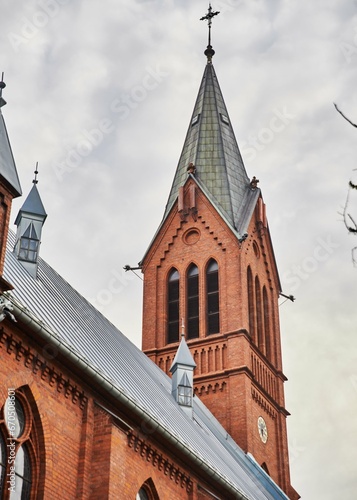 church, architecture, tower, building, city, cathedral, religion, Europe, sky, old, brick, town, landmark, travel, roof, historic, red, house, medieval, germany, poland, history, gothic, castle