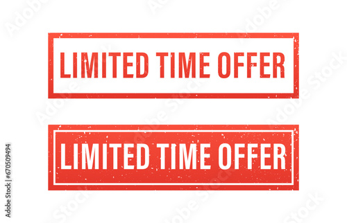 Text Limited Time Offer written inside. Grunge rubber stamp on white. Vector illustration