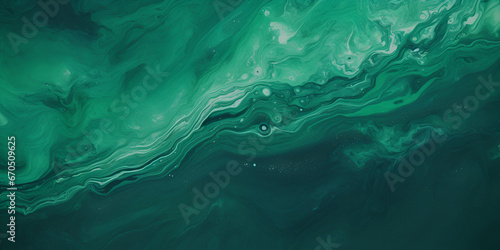 Vibrant Green Curves and Lines, Organic Wave Texture in Green Generative Ai