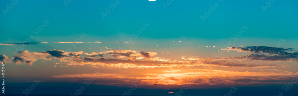 panorama of sea summer sunset