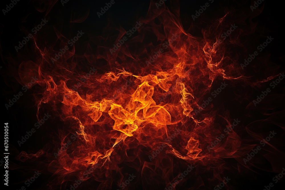 Fototapeta premium Religious concept of fiery hell. Flaming background of demonic evil. AI generated.