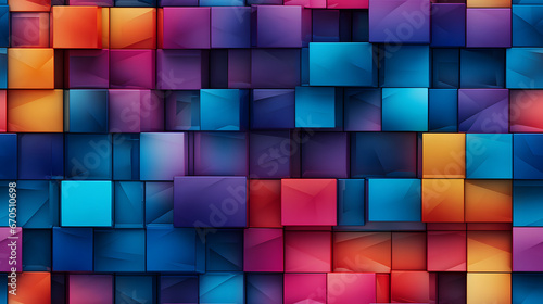 Seamless vibrant blocks inspired by Tetris photo