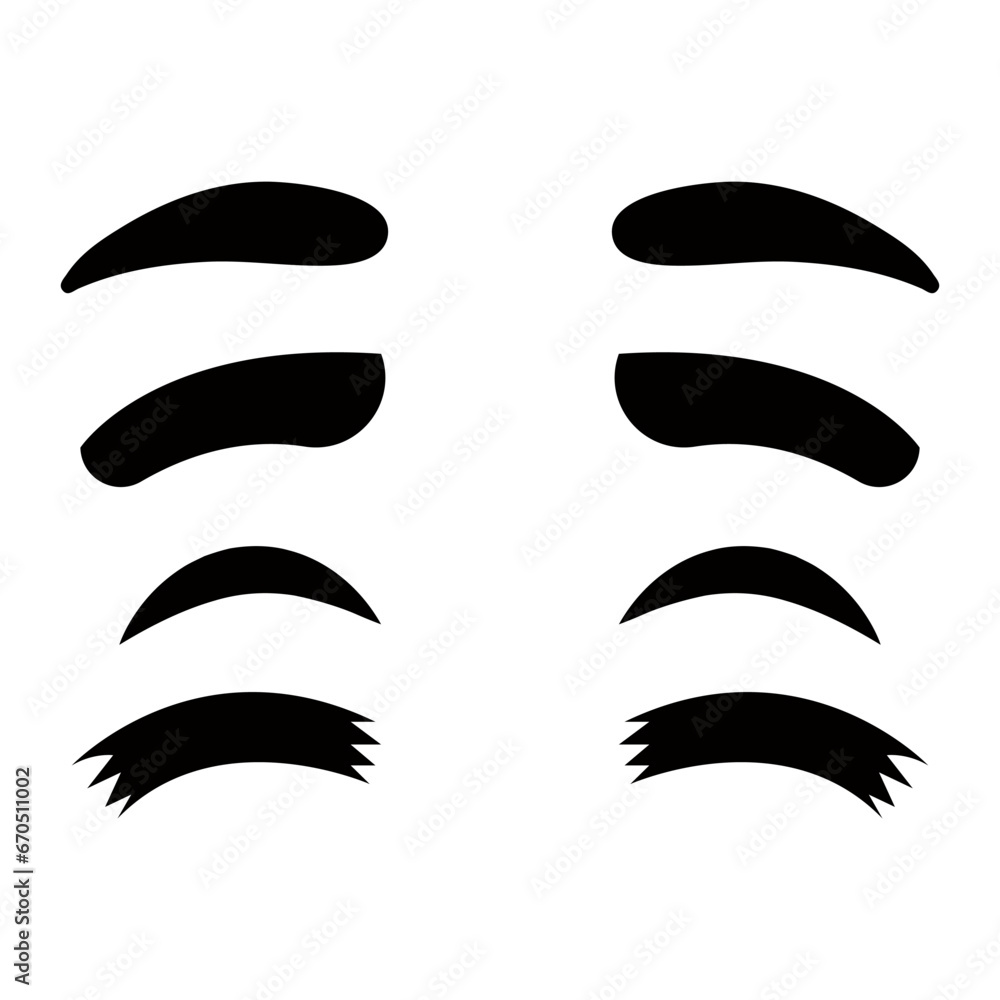 Brows icon vector set. Mustache illustration sign collection. Barberry shop symbol or logo. Brows icon vector set. Mustache illustration sign collection. Barberry shop symbol or logo.