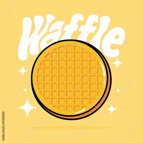Sticker Waffle Vector For Kids