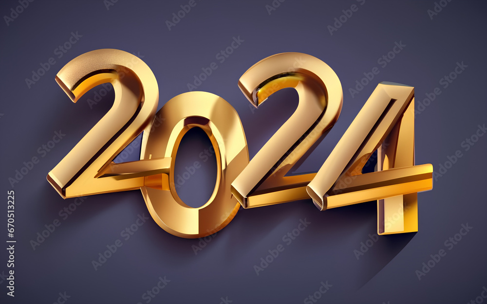 2024 Background, Golden Sparkling 2024 Background, 2024 Background With ...