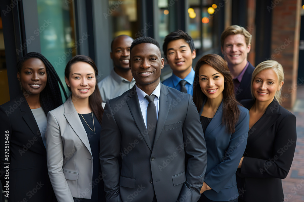 group of business people facing to the camera. covering different races, generative ai group of business people facing to the camera. covering different races, generative ai