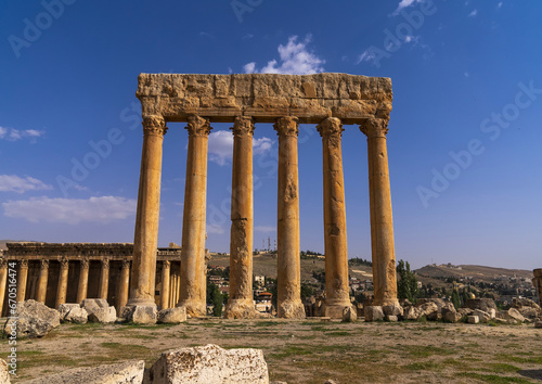 Roman temple of Jupiter in the archaeological site, Baalbek-Hermel Governorate, Baalbek, Lebanon photo