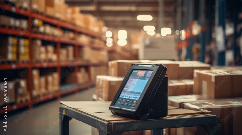 Laptops work as checklists in smart factories such as warehouses, distribution networks, logistics, transportation, export, import logistics. and transportation industry Laptops work as checklists in smart factories such as warehouses, distribution networks, logistics, transportation, export, import logistics. and transportation industry