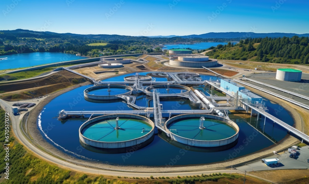 Aerial View of a Sprawling Water Treatment Plant Aerial View of a Sprawling Water Treatment Plant