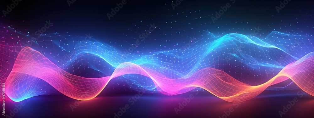 Wave of musical sounds. Abstract background