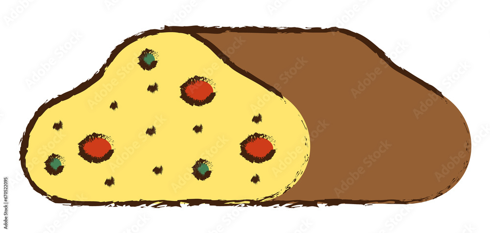 Clip art material: Hand-drawn Stollen Clip art material: Hand-drawn Stollen