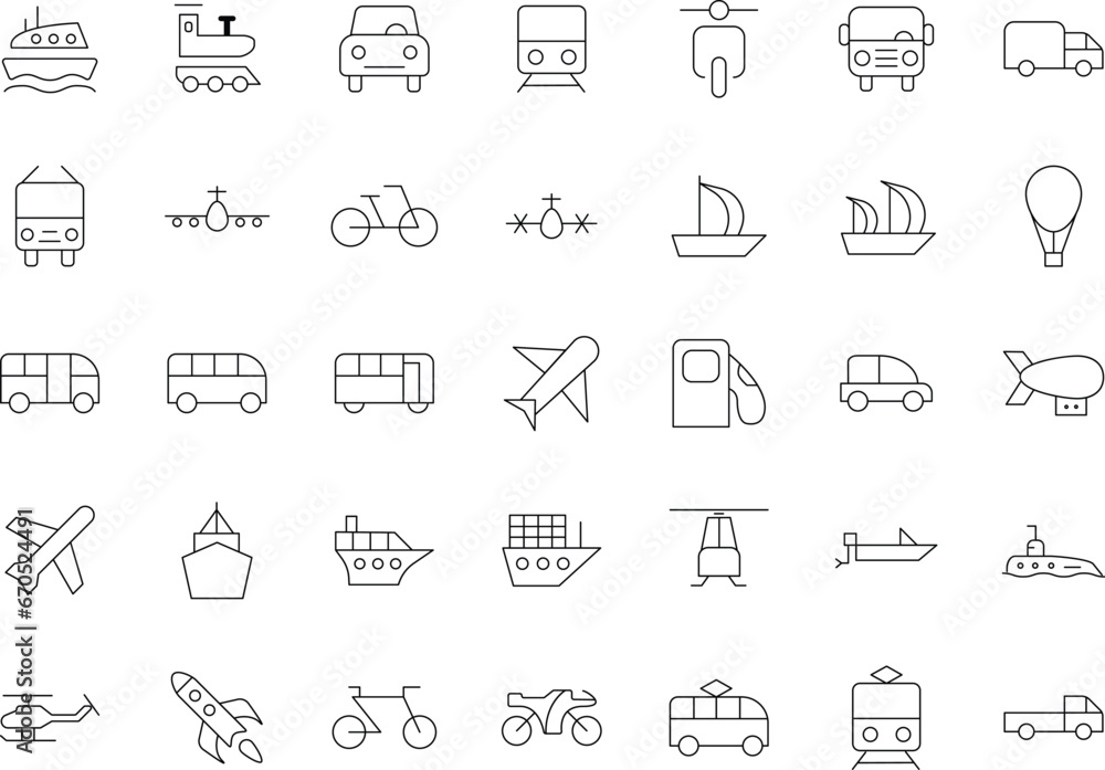 Transport Vector Flat Icons Pack Transport Vector Flat Icons Pack