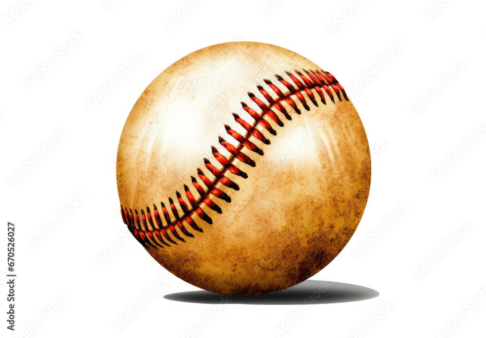 Softball on White Background Generative AI Softball on White Background Generative AI
