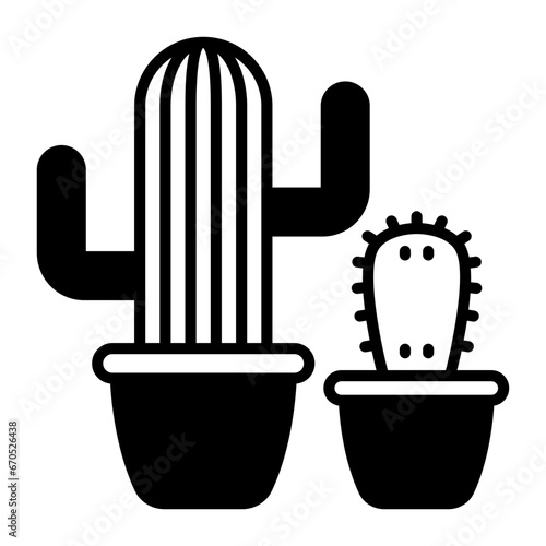 indoor potted plants concept, Tropical and subtropical houseplant vector icon design, Outdoor Decor symbol, Farm and Plant sign, Mulching and Landscaping stock illustration
