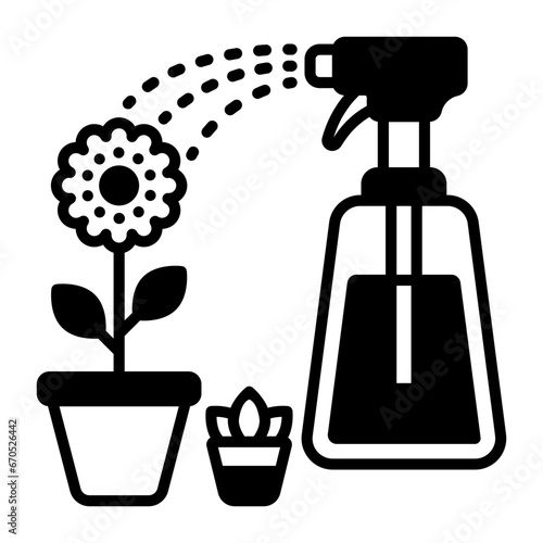 Liquid Fertilizers for flowers and indoor plants concept, water soluble fertiliser vector icon design, Outdoor Decor symbol, Farm and Plant sign Mulching and Landscaping stock