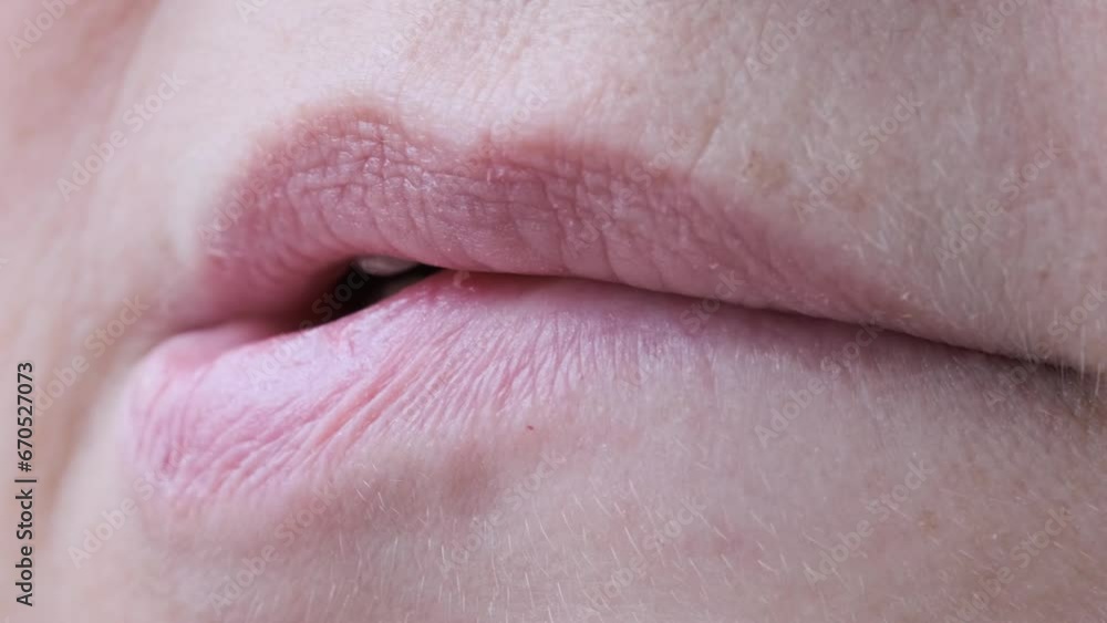 close up lips of mature female face, woman in frustration bites lip, feeling nervous, manage stress and emotions, Women's Health and Self-Esteem, Exploring Age-Related Changes, psychological health close up lips of mature female face, woman in frustration bites lip, feeling nervous, manage stress and emotions, Women's Health and Self-Esteem, Exploring Age-Related Changes, psychological health