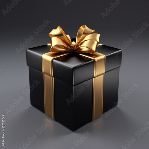 3D Render Gift Box with Ribbon - Present Package Generative AI