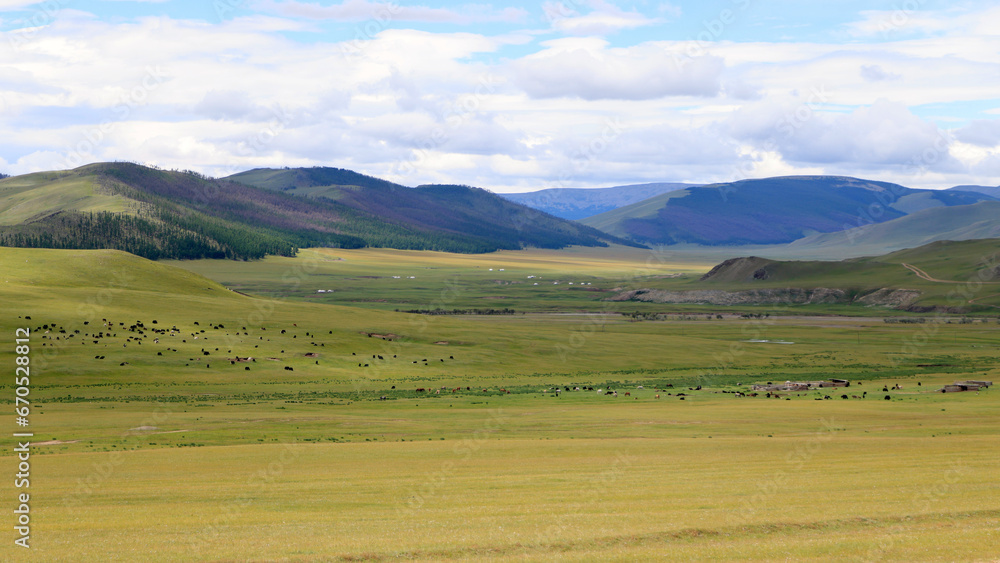 Landscape of the Orkhon Valley in Mongolia