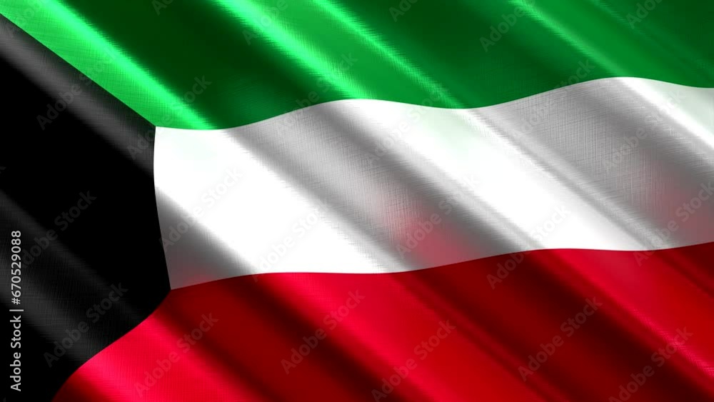 Kuwait - waving textile flag - 3D 4k seamless loop animation (3840 x 2160 px) Kuwait - waving textile flag - 3D 4k seamless loop animation (3840 x 2160 px)