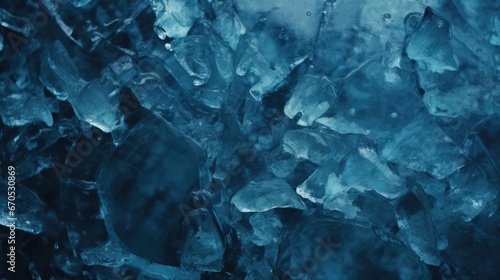Texture of pieces of ice blue light background.