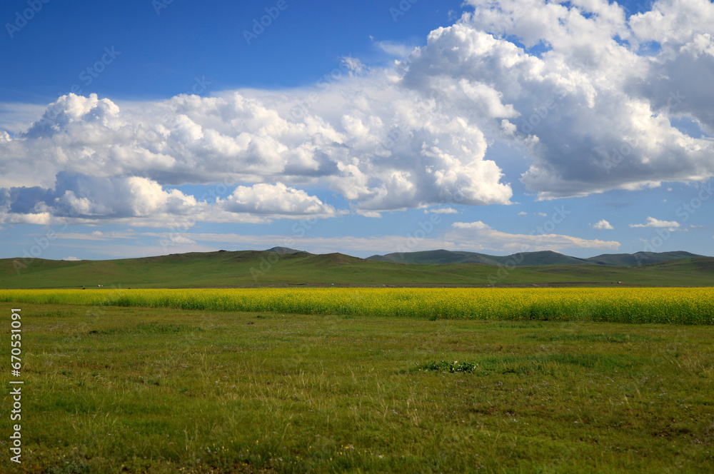 Landscape of the Orkhon Valley in Mongolia