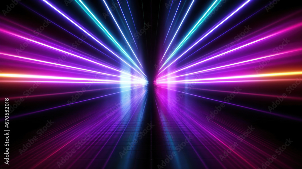 Blurred of Neon futuristic flashes on black background. Motion light lines backdrop. Blurred of Neon futuristic flashes on black background. Motion light lines backdrop.