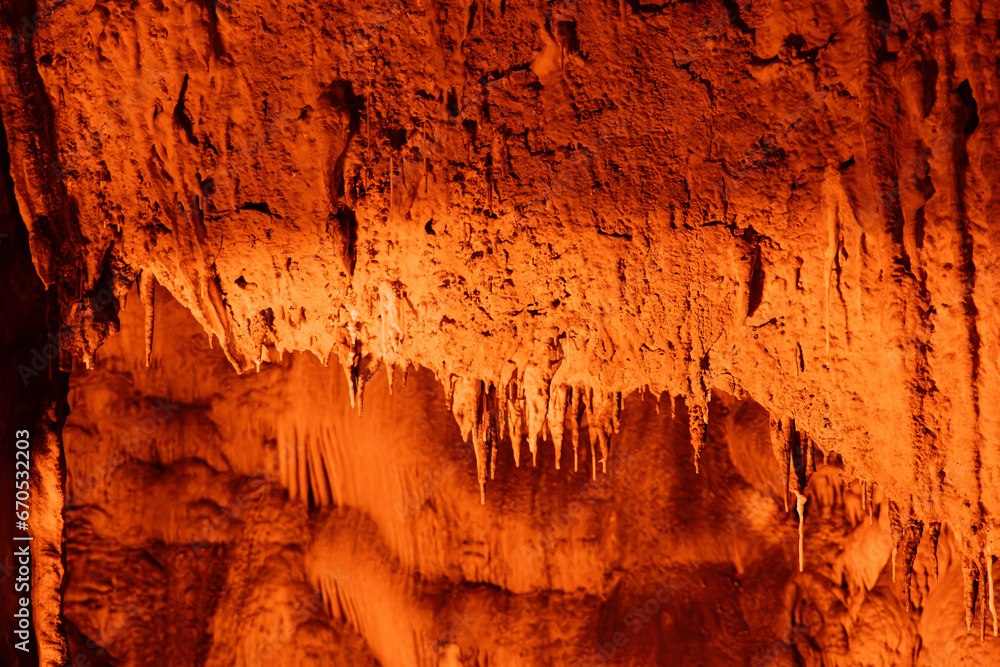 cave with stalactites and stalagmites in Turkey