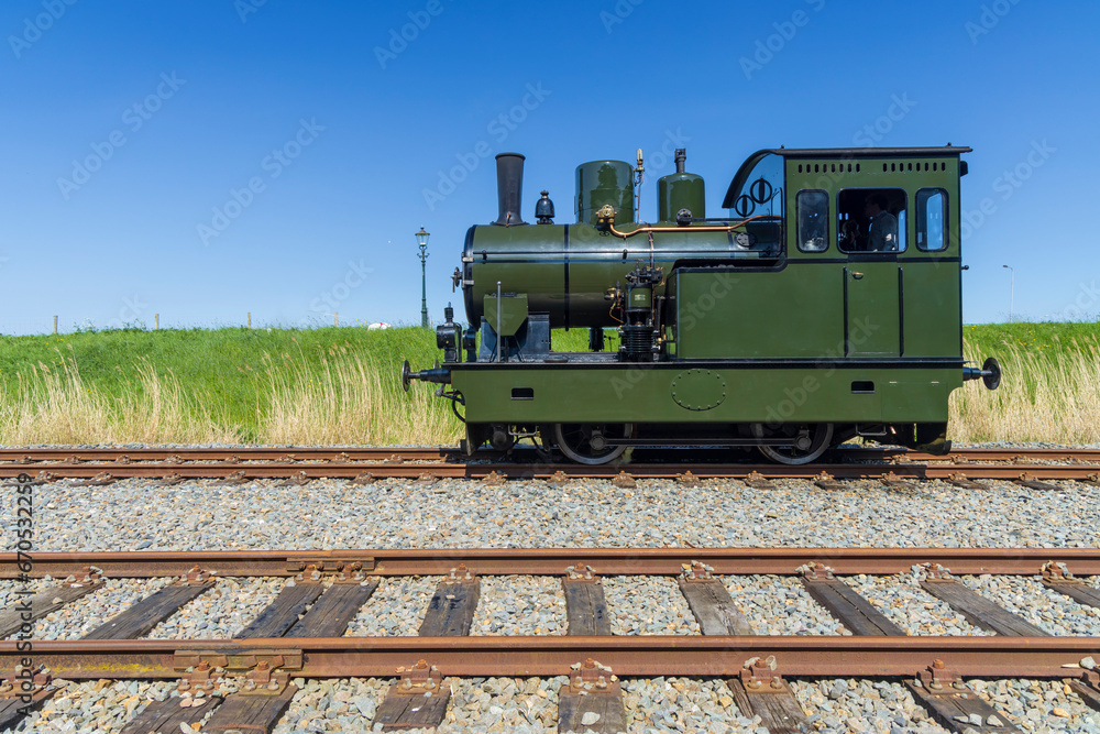 Naklejka premium Steam locomotive, Medemblik, Noord Holland, Netherlands