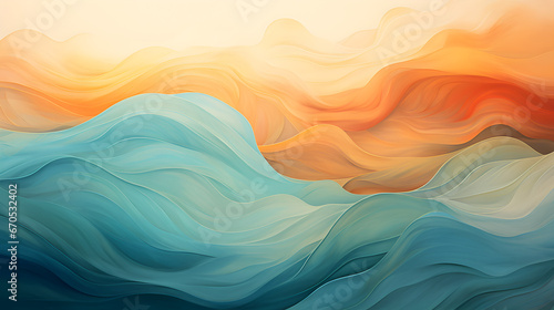 HQ Abstract Pastel Curve Illustration, Smooth Colored Waves Background 4K