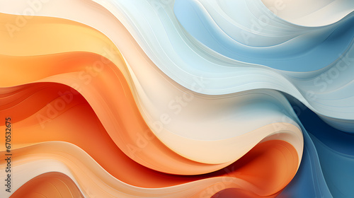 HQ Abstract Pastel Curve Illustration, Smooth Colored Waves Background 4K