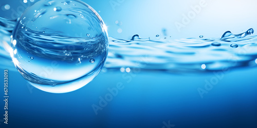 water drop on blue background,Water Drop in Motion
