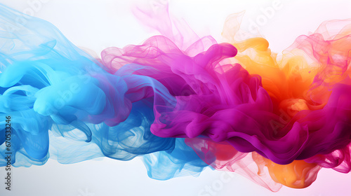 HQ Hyper Realistic Ink Drops or Smoke, Watercolor on White Background, Minimal, Elegant
