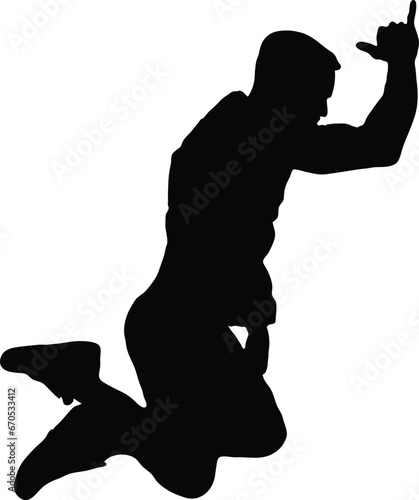 Man Silhouette jumping 