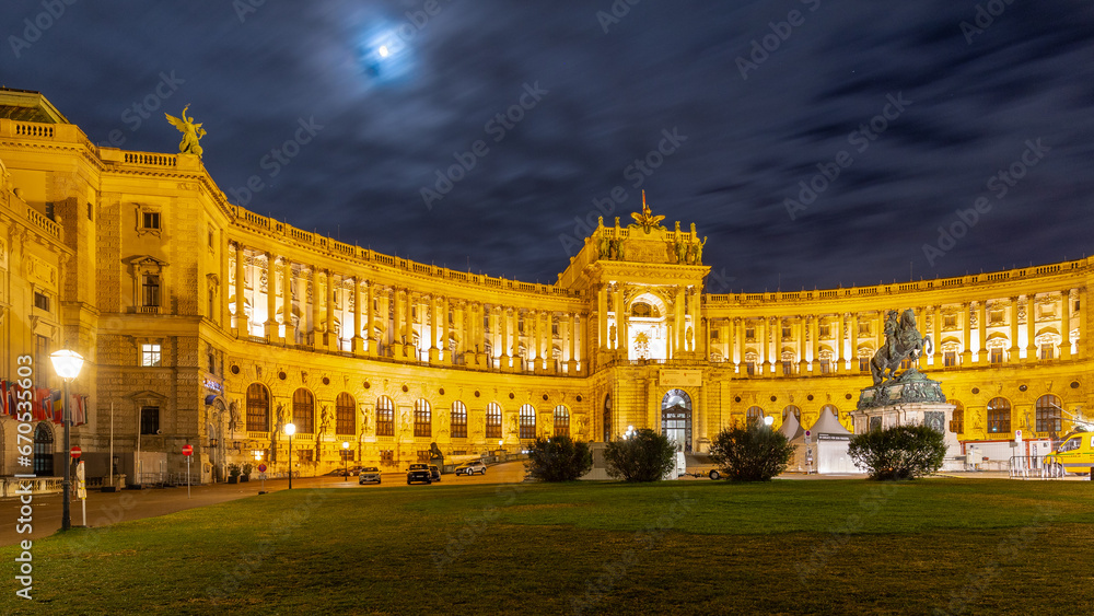 Vienne, Austria 10-26-2023 The Neue Burg is part of the Vienna Hofburg and the monumental Imperial Forum it is an incomplete 19th century palace wing hosting Kunsthistorisches Museum collections