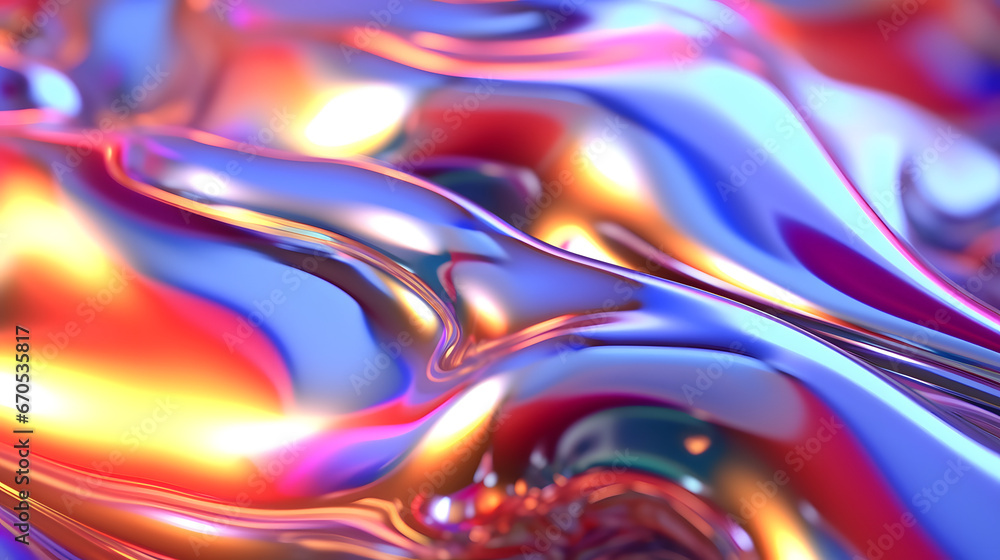 Abstract smooth and soft colorful chrome gradient