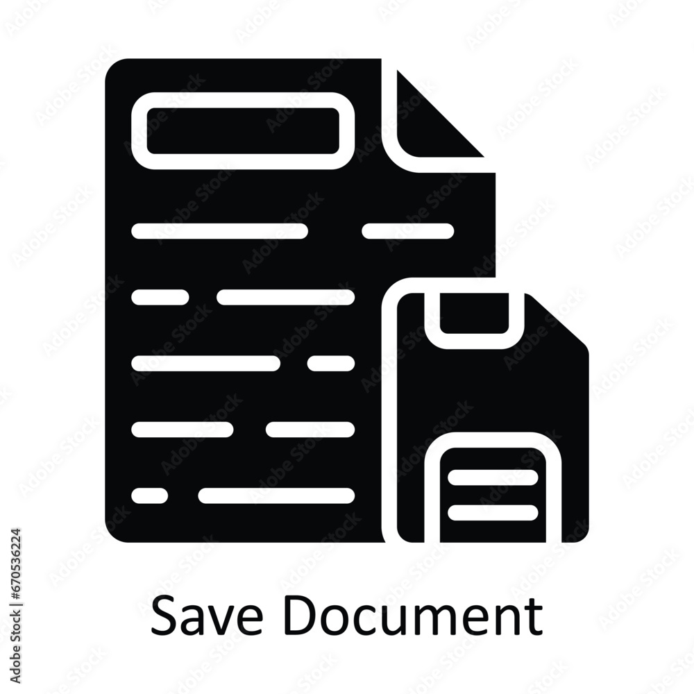 Save Document vector Solid Design illustration. Symbol on White background EPS 10 File Save Document vector Solid Design illustration. Symbol on White background EPS 10 File