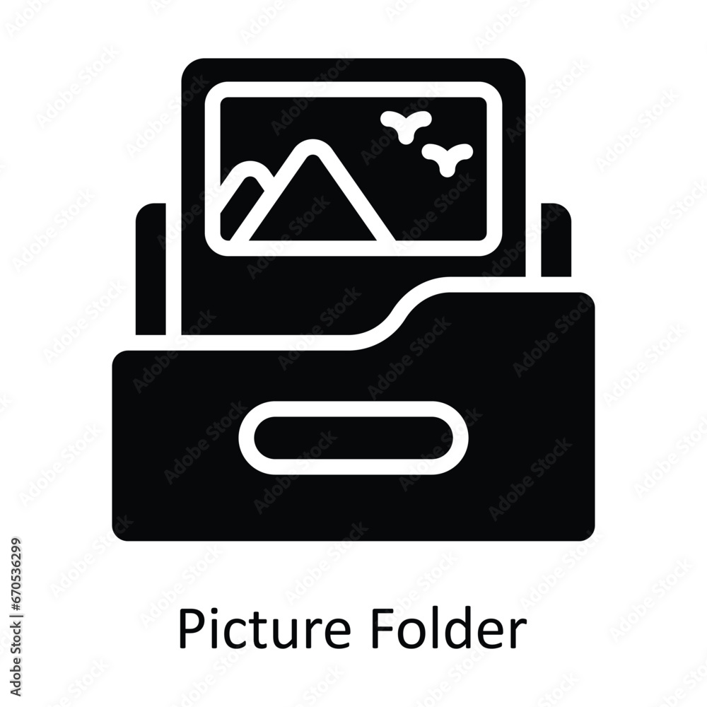Picture Folder vector Solid Design illustration. Symbol on White background EPS 10 File Picture Folder vector Solid Design illustration. Symbol on White background EPS 10 File