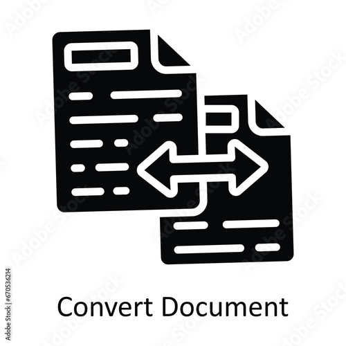 Convert Document vector Solid Design illustration. Symbol on White background EPS 10 File 