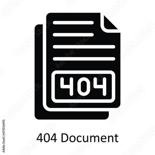 404 Document vector Solid Design illustration. Symbol on White background EPS 10 File 