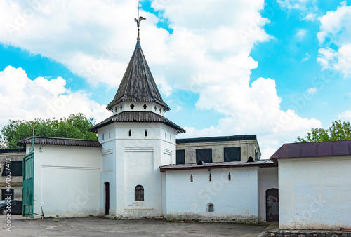 Russia. Poshupovo village, Rybnovsky district, Ryazan region. The northern corner tower of the fence of the St. John the Theologian Monast photo