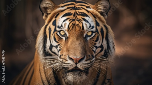 wild royal bengal tiger portrait in wildlife safari at ranthambore national park or tiger reserve rajasthan india - panthera tigris tigris