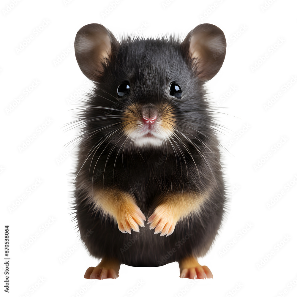 cute black hamster isolated on transparent background ,generative ai cute black hamster isolated on transparent background ,generative ai