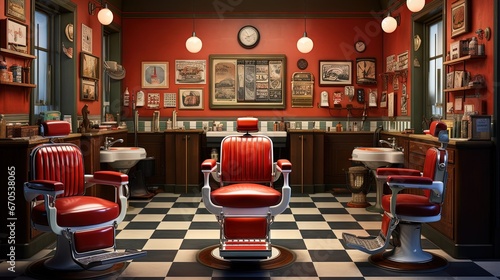 Background created with a barbershop wall. photo