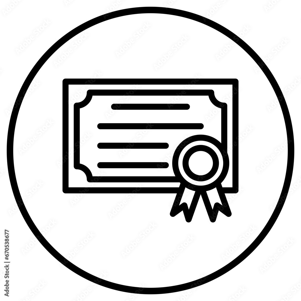 Certificate Vector Icon Design Illustration