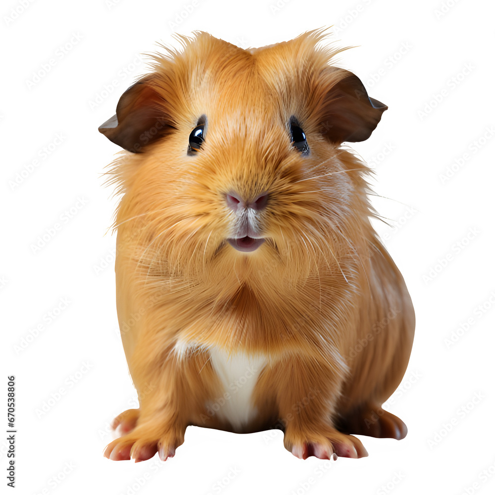 portrait of guinea pig standing isolated on transparent background ,generative ai portrait of guinea pig standing isolated on transparent background ,generative ai