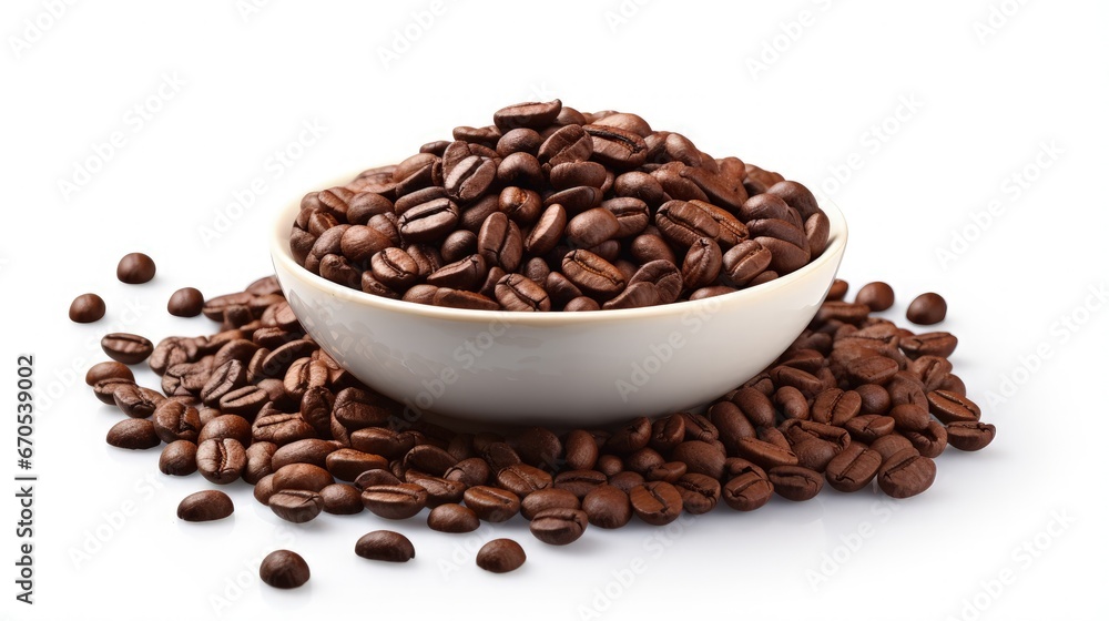 Bowl of ground coffee and beans isolated on a white background. Bowl of ground coffee and beans isolated on a white background.