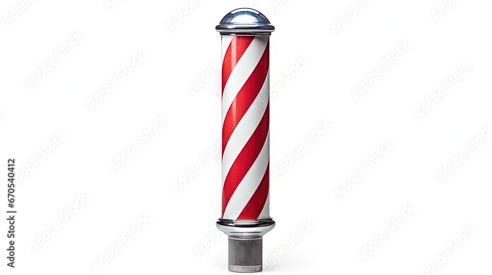 Barber's pole isolated on white background with clipping path Barber's pole isolated on white background with clipping path