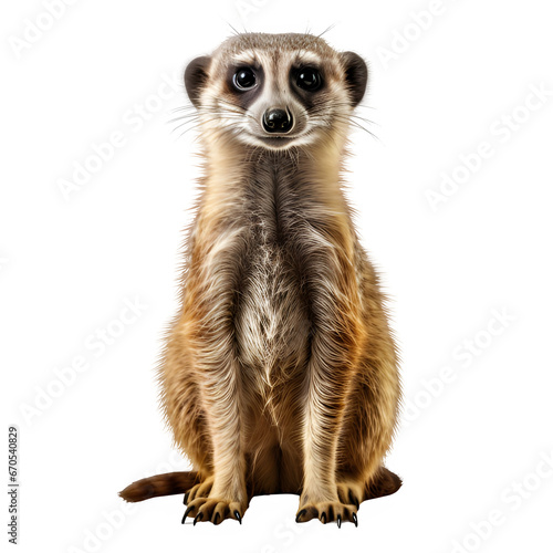 standing meerkat animal isolated on transparent background ,generative ai