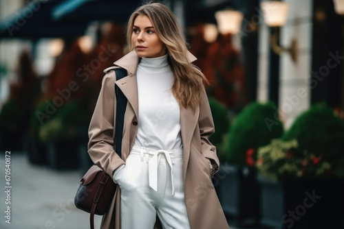 Wallpaper Mural Young woman against the background of the city. Responsible shopping, zero waste, sustainable lifestyle concept. Torontodigital.ca