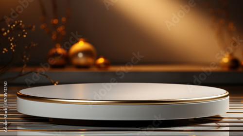 Minimal luxury white design Square box and cylinder circle with gold pedestal podium in white Marble background. concept display stage platform showcase, product, sale, banner, cosmetic. 3D render